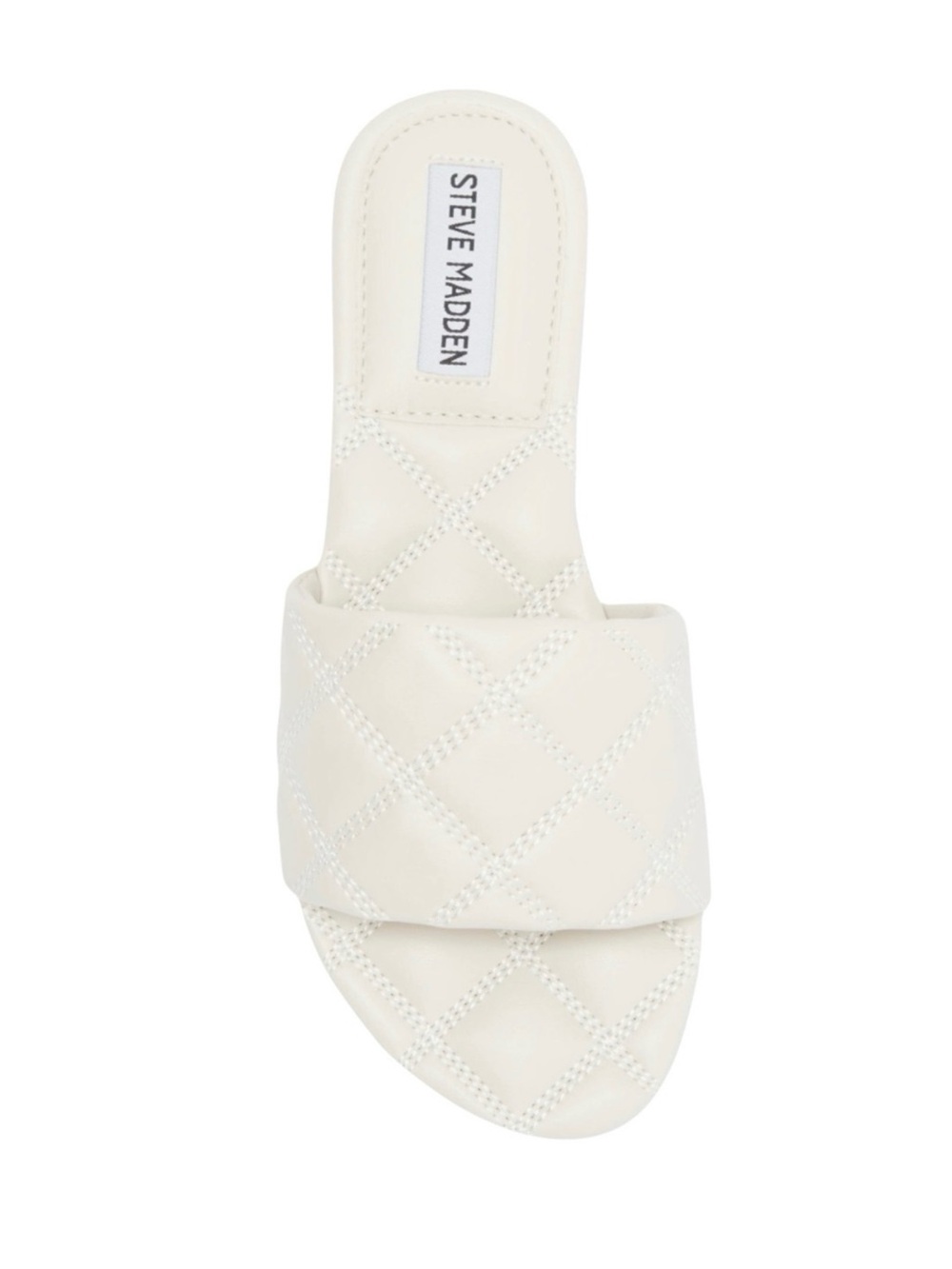 Steve Madden Perrie Quilted Slide Sandal In Bone (Size:9)